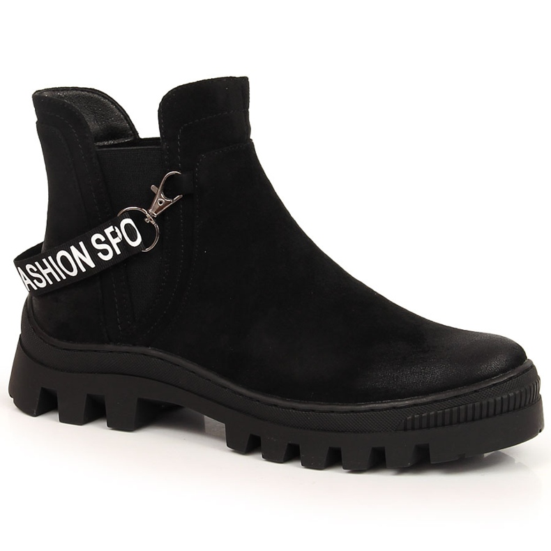 Women's suede Chelsea boots on a black Potocki platform