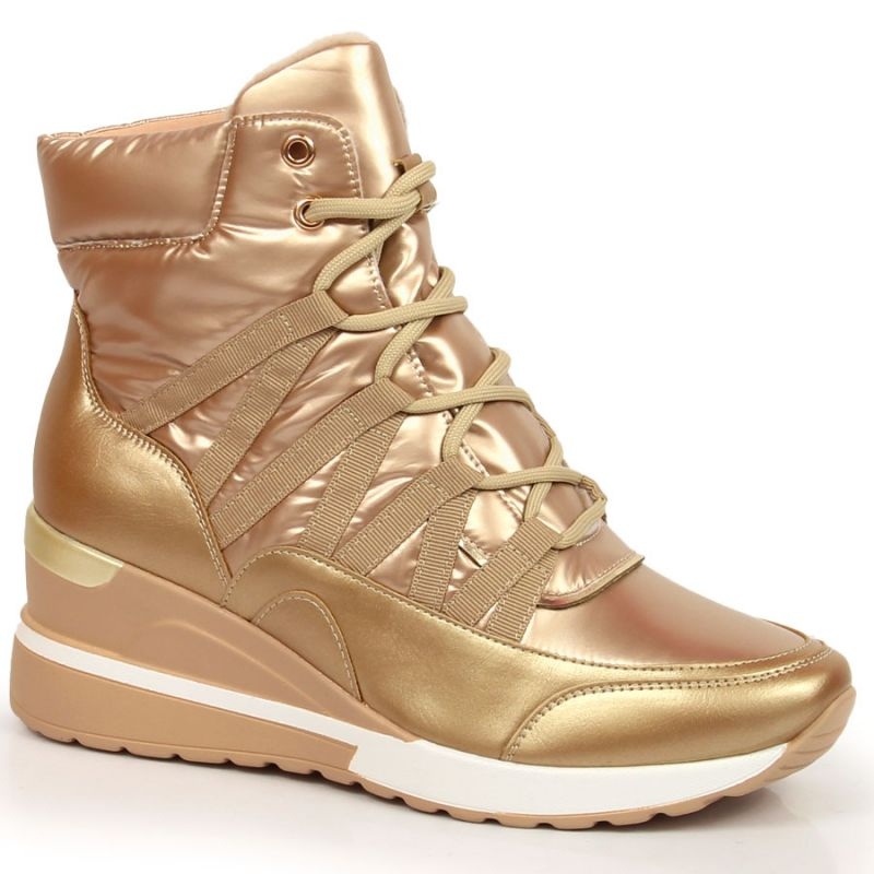 Gold wedge booties outlet