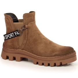 Suede Chelsea boots on the Potocki W WOL105C platform brown