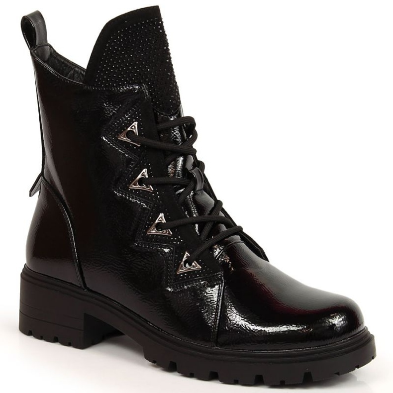 S.Barski Boots with sequins lacquered S. Bararski W OLI180 black
