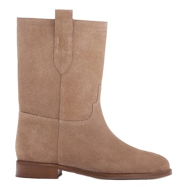Marco Shoes Low-heeled "tube" boots beige