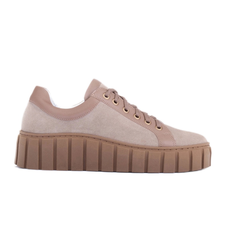 Marco Shoes Increasing sneakers with a thicker bottom beige