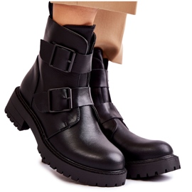 Leather Women's Boots With Zipper Black Gritta