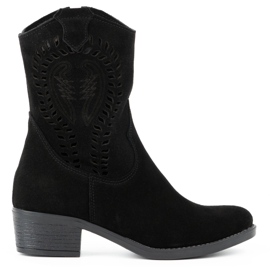 Olivier Women's openwork high heels Angela black boots Olivier Women's openwork high heels Angela black boots