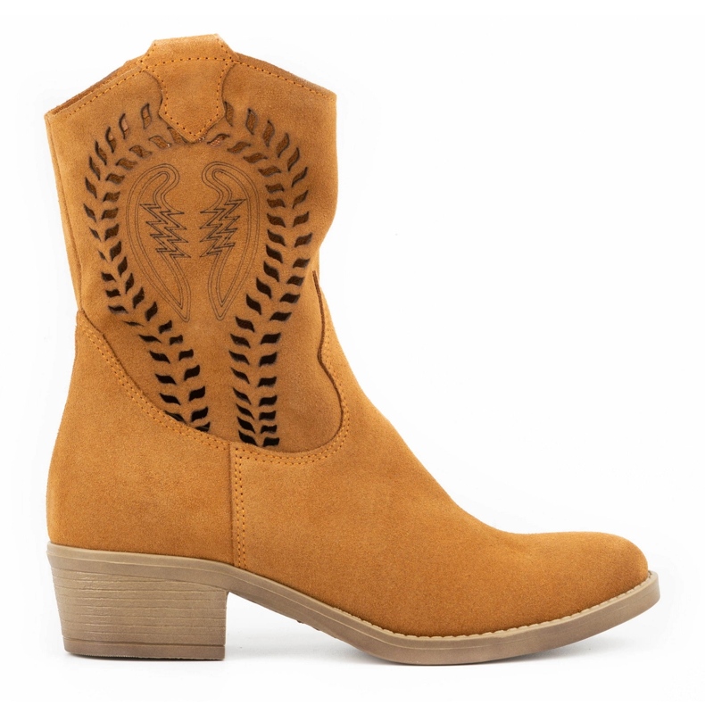 Olivier Women's openwork high-heeled Angela red boots orange Olivier Women's openwork high-heeled Angela red boots orange