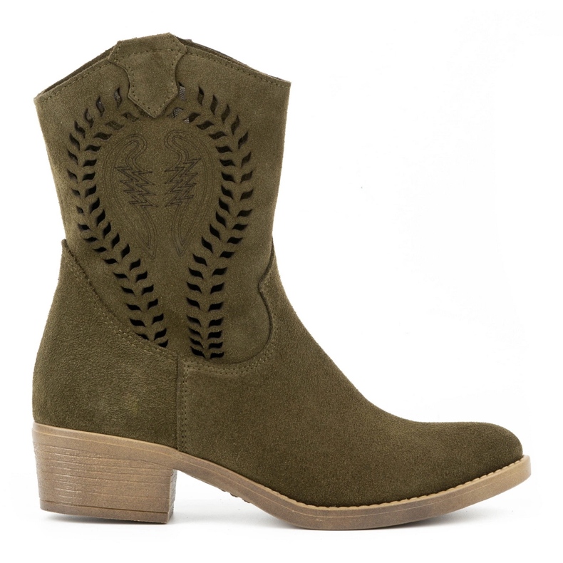 Olivier Women's openwork high heels Angela green boots