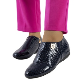 Navy blue lacquered Nelec shoes