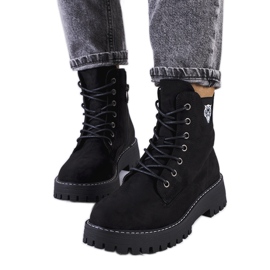 Black eco-suede Uzeir boots