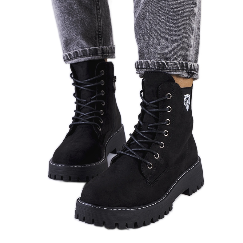 Black eco-suede Uzeir boots