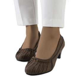 Brown shirred pumps from Santro