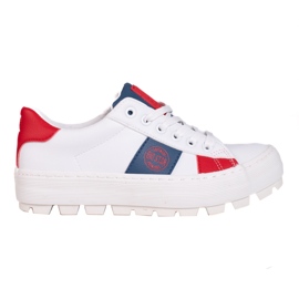 Women's Big Star sneakers KK274041 white red navy blue Women's Big Star sneakers KK274041 white red navy blue