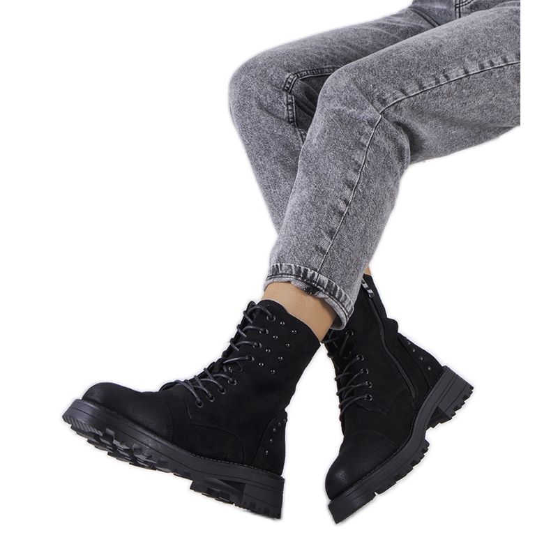Black eco-suede boots from Polperro