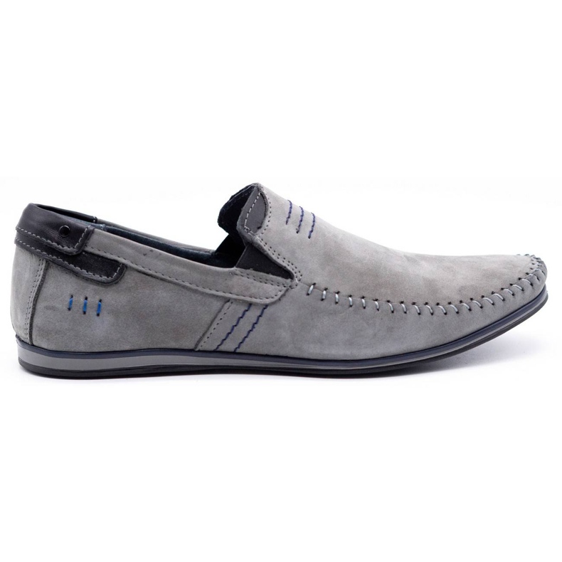 KOMODO Men's leather loafers 876 gray grey KOMODO Men's leather loafers 876 gray grey