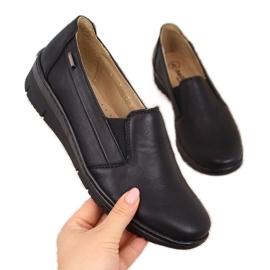 Helios Leather, slip-on shoes black