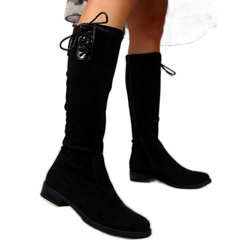 Jezzi Women's warm suede boots black