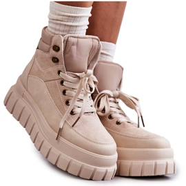 FG2 Comfortable Boots On The Beige Sanchio Platform