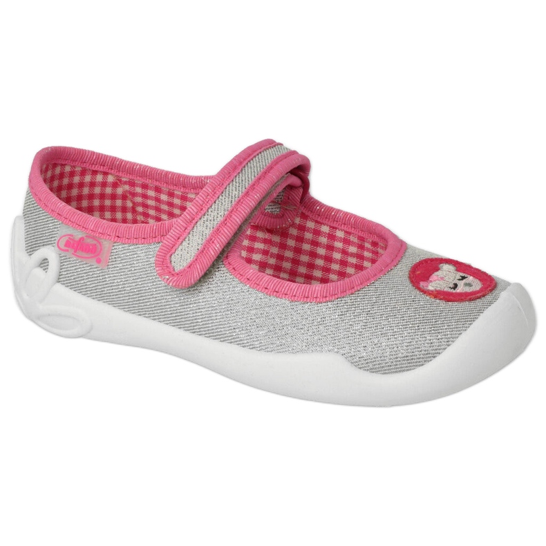 Befado children's shoes with velcro 114X501 silver/pink