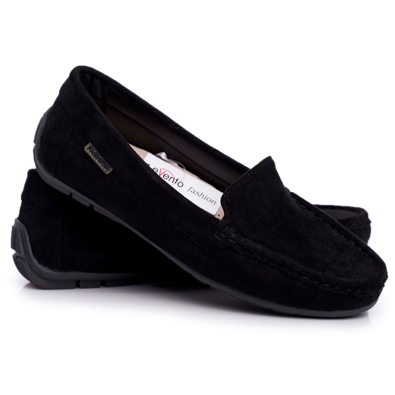 EVE Women's Black Loafers Suede Morreno EVE Women's Black Loafers Suede Morreno