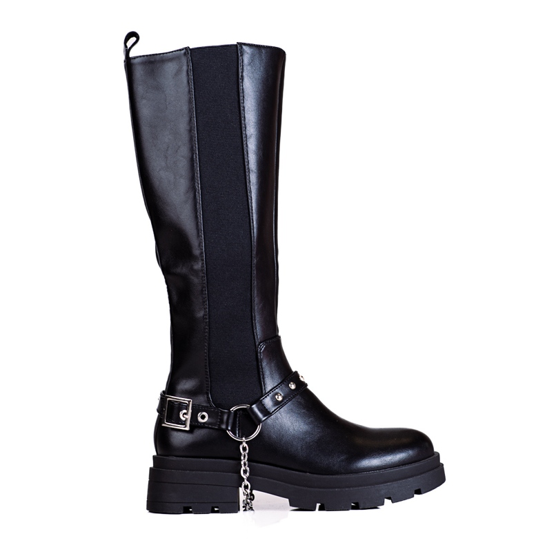 Fashionable women's boots black Fashionable women's boots black