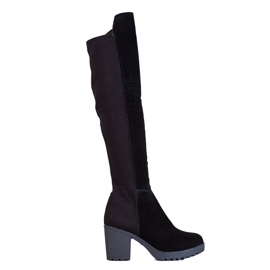 Women's suede musketeers on the Shelovet post black Women's suede musketeers on the Shelovet post black