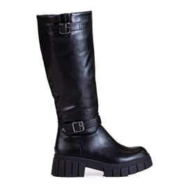 Black women's boots with a thick Shelovet sole Black women's boots with a thick Shelovet sole