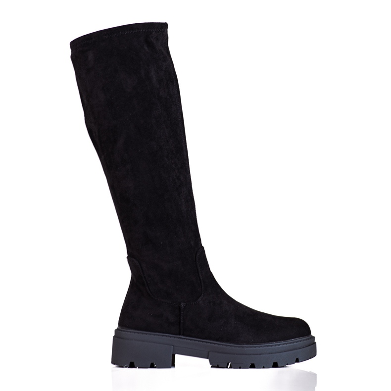 Suede women's boots on the Shelovet platform black