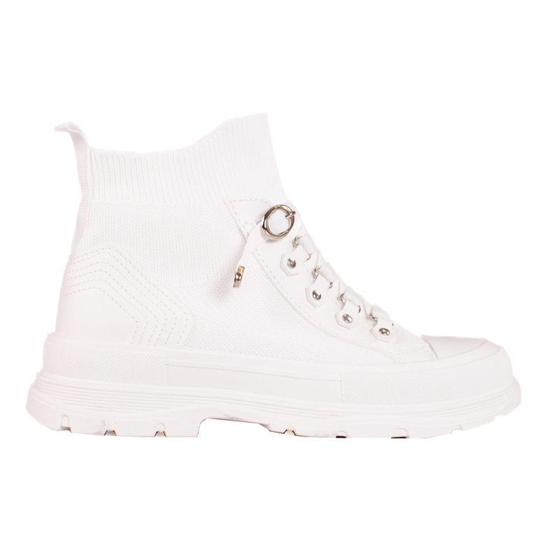 Women's white sneakers with a high Shelovet upper Women's white sneakers with a high Shelovet upper