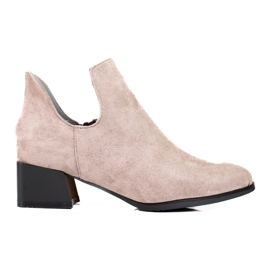 Gray women's boots with a Daszyński cut grey