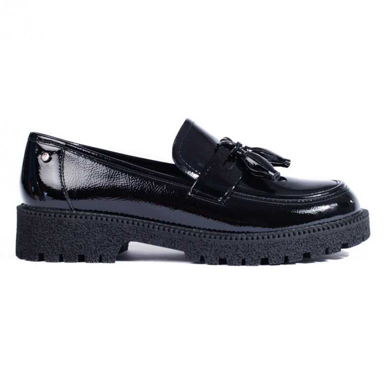 W. Potocki Ladies' black loafers made of patent leather Potocki