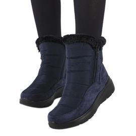 Azmarin navy blue quilted snow boots