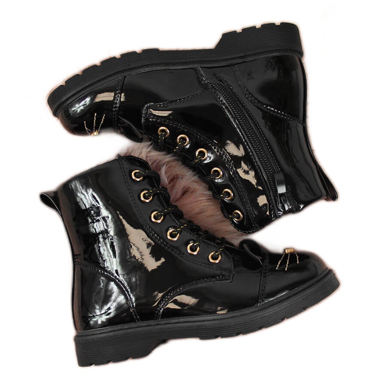 Black Miss❤E insulated boots with ears for girls