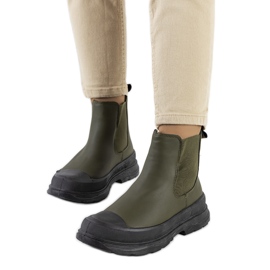 Green eco-leather Chelsea boots from Loree