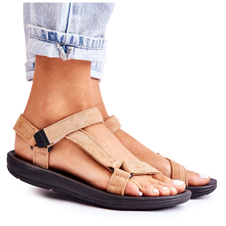 PM1 Women's Suede Sports Sandals Dark Beige Harris PM1 Women's Suede Sports Sandals Dark Beige Harris