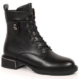 Black Filippo lace-up boots with a zipper Black Filippo lace-up boots with a zipper