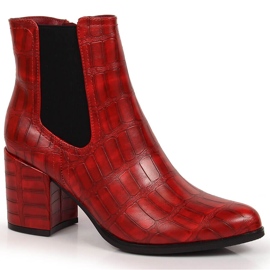 Women's boots on the post insulated crocodile red Laura La.Fi black Women's boots on the post insulated crocodile red Laura La.Fi black