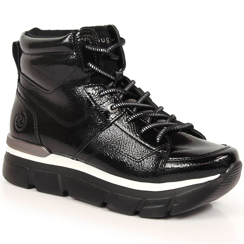 Black Bugatti women's platform sneakers