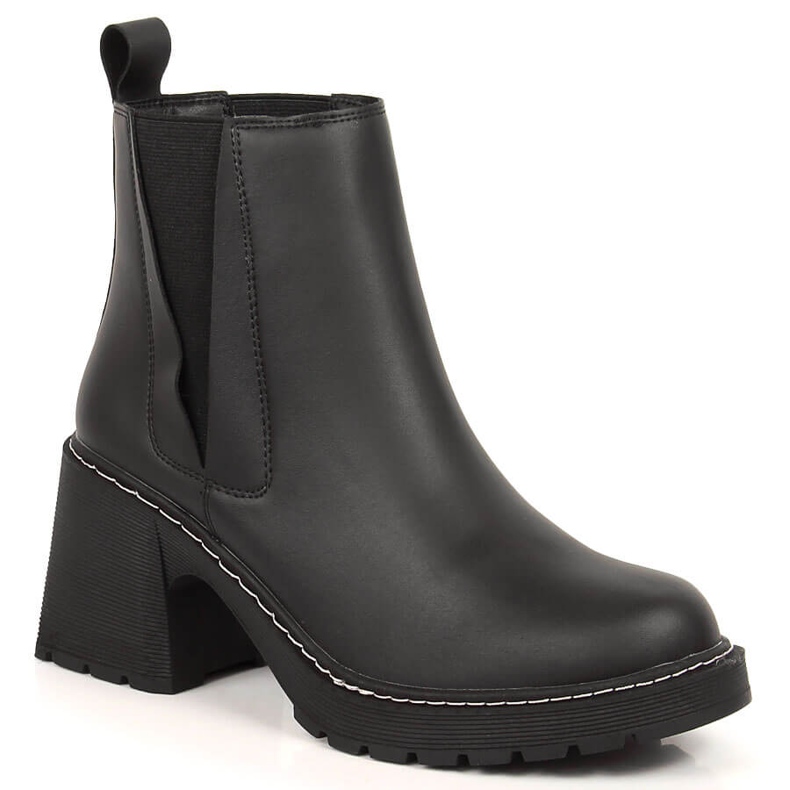 Women's leather Chelsea boots on the post, a slip-on, warm black Artiker Women's leather Chelsea boots on the post, a slip-on, warm black Artiker