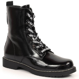 Women's boots, varnished insulated black Vinceza