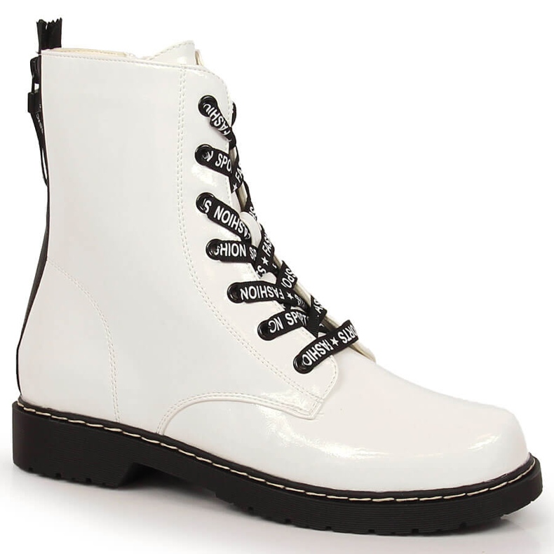 Women's boots, varnished insulated white Vinceza