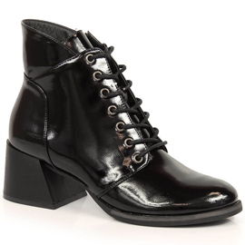 Black Vinceza women's warm boots with decorative heels
