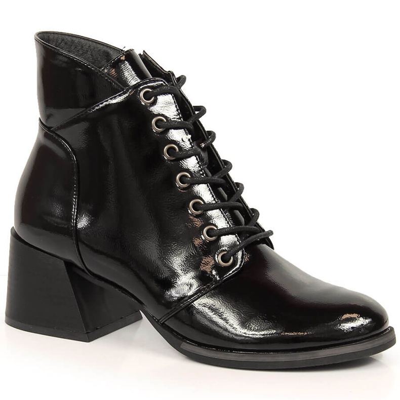 Black Vinceza women's warm boots with decorative heels