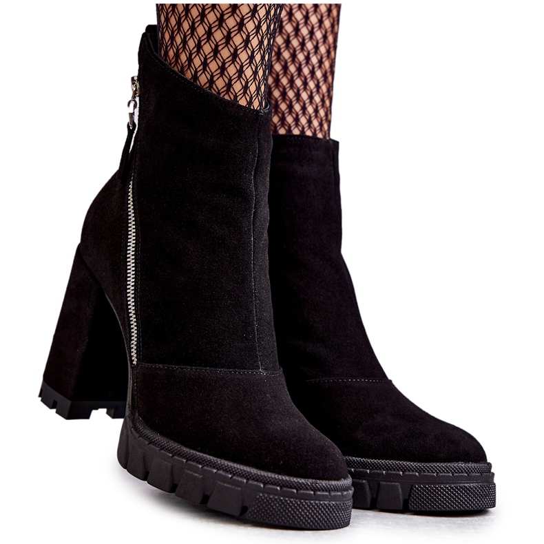Fashionable Suede Boots On High Heel Laura Messi 2509 Black Fashionable Suede Boots On High Heel Laura Messi 2509 Black