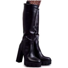 WS1 Fashionable Eco-leather Boots On The Black Isabell Platform WS1 Fashionable Eco-leather Boots On The Black Isabell Platform