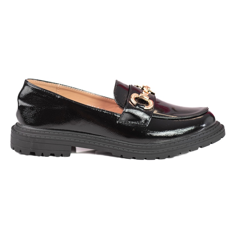 Black Shelovet women's shoes made of varnished ecological leather