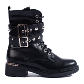 Shelovet women's workers with buckles black