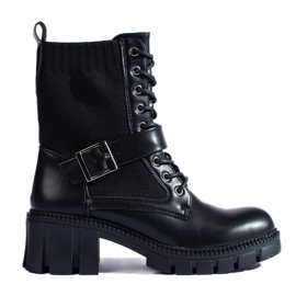 Women's Shelovet lace-up bags with a flexible upper black