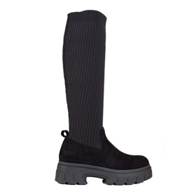Women's Shelovet boots with a flexible upper black