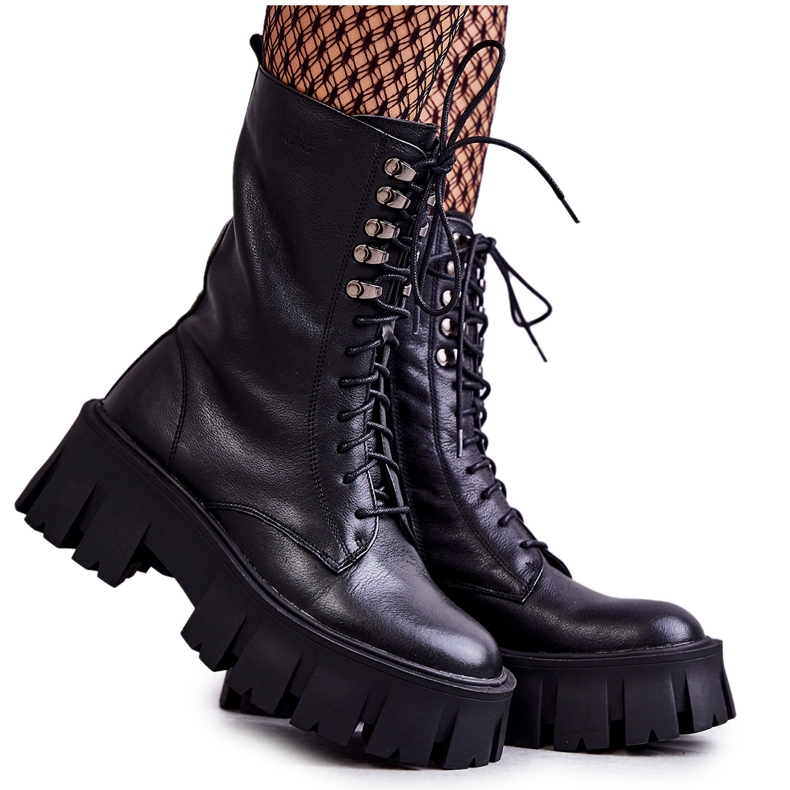 Leather warm boots GOE KK2N4013 Black