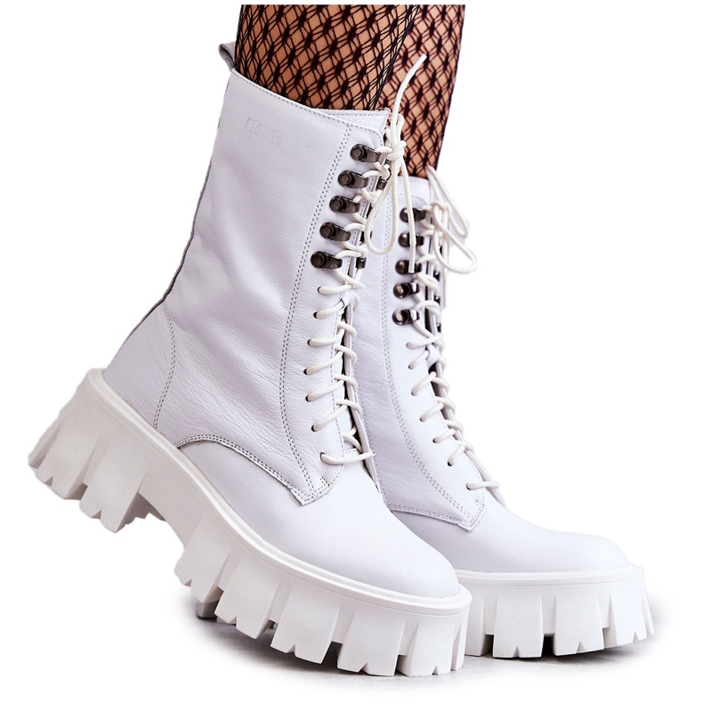 Leather warm boots GOE KK2N4012 White