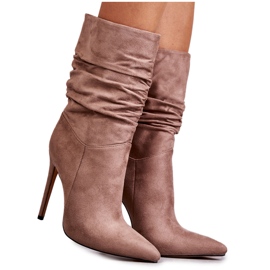Women's Wrinkled Boots Brown Laguna Boots beige